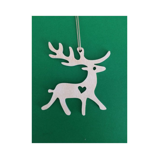 Picture of Wooden Christmas Ornaments - Deer Set
