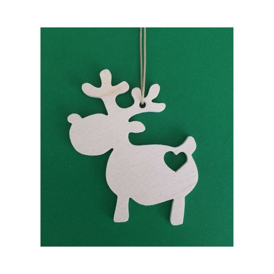 Picture of Wooden Christmas Ornaments - Deer Set