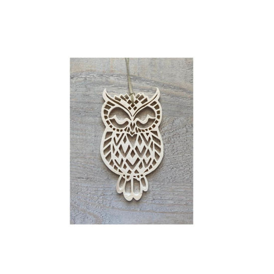 Picture of Wooden Christmas Ornaments - Owl Set-2