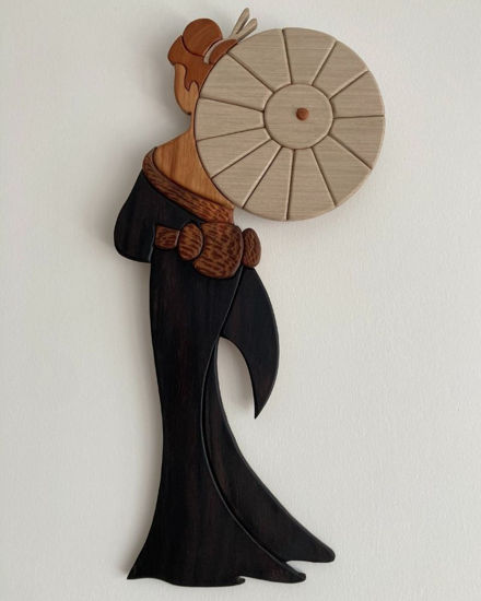 Picture of Wood intarsia-Geisha