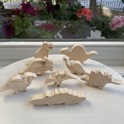 Picture of Handmade Wooden Dinosaur Toy Set