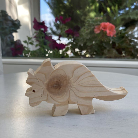 Picture of Handmade Wooden Dinosaur Toy Set