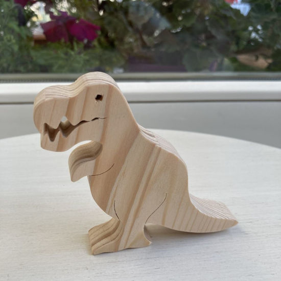 Picture of Handmade Wooden Dinosaur Toy Set