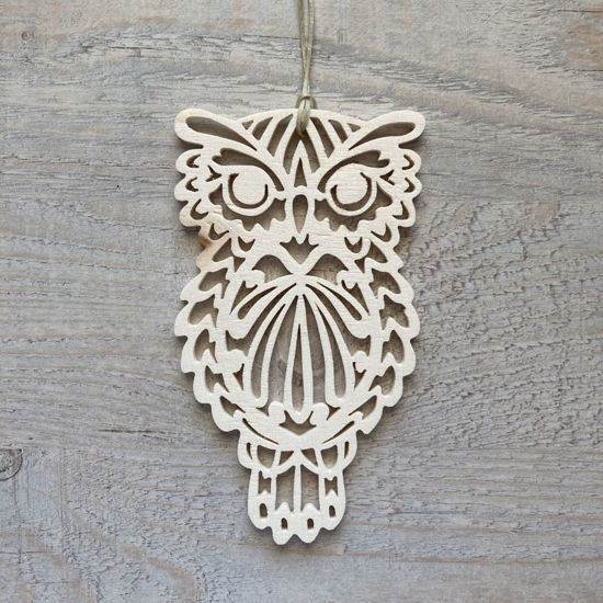 Picture of Handmade Wooden Christmas Ornaments - Three Owl Set