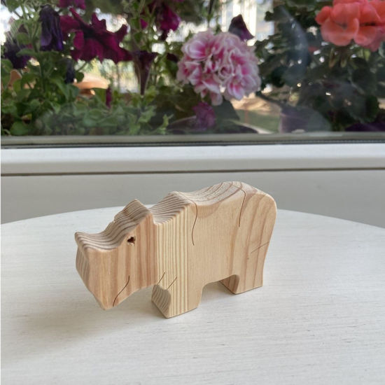 Picture of Handmade Wooden Wild Animal Toys, Set of 9